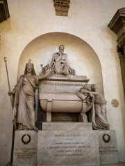 Dante Alighieri tomb inside the Basilica di Santa Croce in Florence