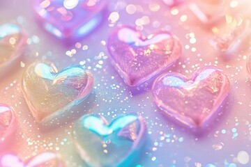 Obraz premium Heart texture backgrounds illuminated celebration.