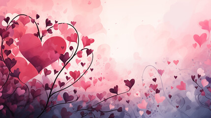 background with hearts for Mother's day, valentine day	 - obrazy, fototapety, plakaty