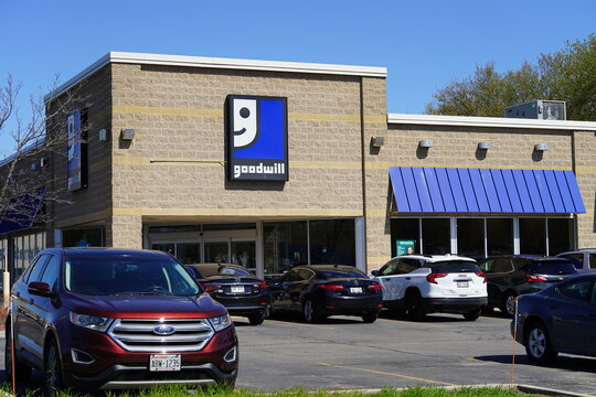 Goodwill Sign and logo on the side of the store building