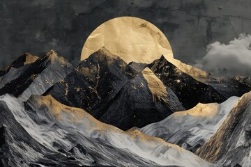 Mountain astronomy outdoors painting.
