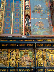 Colourful walls of the presbytery of St. Mary's Basilica, Krakow