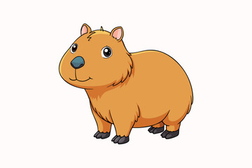 Obraz na płótnie Canvas capybara cartoon vector illustration