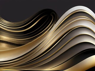 The background of the shimmering golden wave on the black screen, 