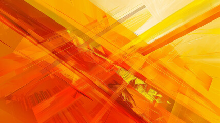 Vibrant abstract image featuring intersecting orange digital lines and shapes - obrazy, fototapety, plakaty