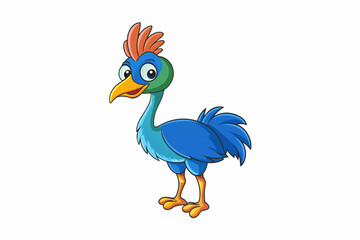 cassowary bird cartoon vector illustration
