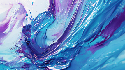 Vibrant abstract background with swirling blue and purple paint textures - obrazy, fototapety, plakaty