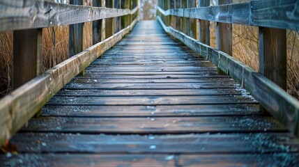 Fototapeta premium Wooden Walkway Through Nature