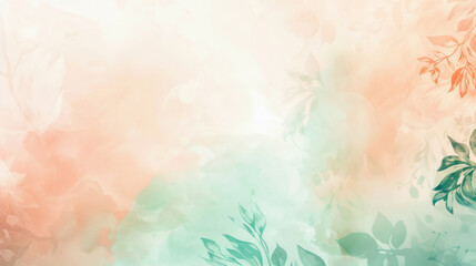 Elegant watercolor backdrop with subtle floral designs in pastel tones - obrazy, fototapety, plakaty