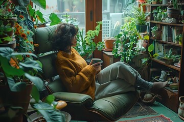 Tranquil Urban Hideaway: Peaceful Moment on a Cozy Balcony