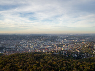 Stuttgart surrounding landscape from the top of the Fernsehturm