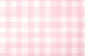 Fotobehang Pink gingham backgrounds tablecloth pattern. © Rawpixel.com