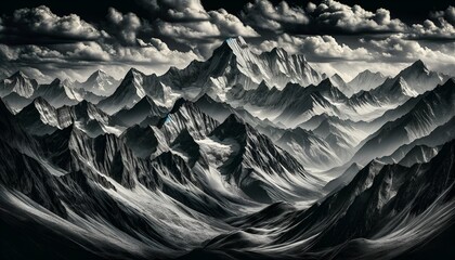 black and white background mountain