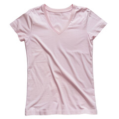 A single pink t-shirt lying flat, isolated on a transparent background for easy design application.
