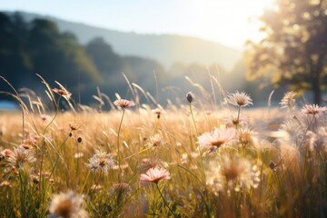 Sunlight flower meadow summer