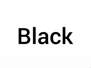 The word black in black on a white background