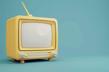 retro television with blank screen media and communication concept