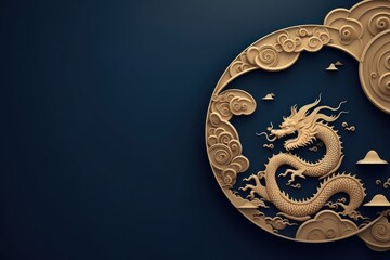 Chinese new year festival background dragon representation accessories