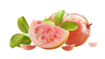 Realistic Guava Glaze on transparent background