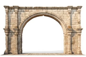 Fototapeta premium Architecture photo of a arch gate white background aqueduct
