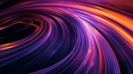 Dark purple scene, curve effect, in the style of light violet and light orangeA Swirling Abstraction in Deep Purple, Light Orange, and Sky Blue with Ultra-Fine Details
