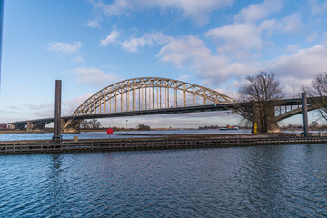 Nijmegen Waal Bridge Sunset pink