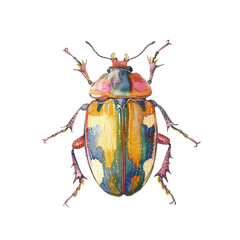 beetle vector illustration in watercolor style