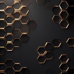Luxurious Golden Abstract Background with Hexagonal Design for High-End Marketing Materials