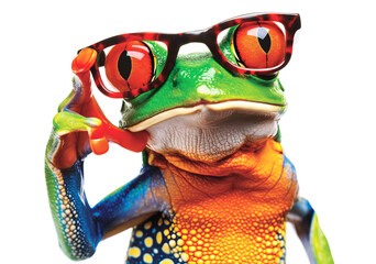 Professor frog with glasses