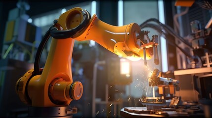 Smart industry robot arms for digital factory production Generative AI