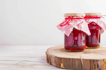 Jam, jar with homemade jam