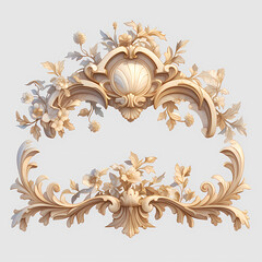 Sophisticated Gold Acanthus Leaves and Flowers on Rich Rococo Moulding