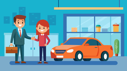 A car salesman cartoon vector illustration