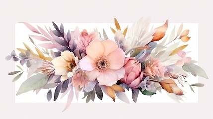 Vibrant watercolor illustration of beautiful flowers Generative AI