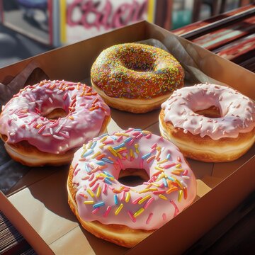 Un acercamiento a cuatro donas deliciosas y sumamente esponjosas