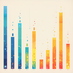 An Eye-Catching Digital Graph with Colorful Bars and Sparklines for Business Insights