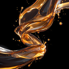 The abstract allure of industrial design is captured in a golden, flowing form. This image exudes luxury and sophistication for high-end branding.