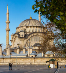 Ottoman imperial Nuruosmaniye Camii mosque in Fatih district, Istanbul, Turkey