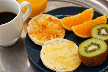 Breakfast Bliss: Toasts wim honey, jam and Fresh Fruits