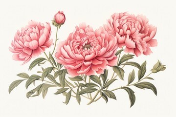 Peonies pattern flower plant.