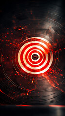 Arrow hitting the center of target. success business concept. 3d renderering.