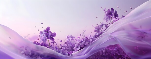 purple lilac flowers floral border wallpaper