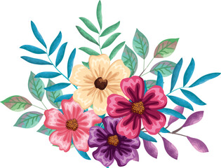 Flower floral watercolor vector design