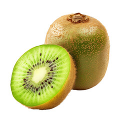 composite of kiwi fruit isolated on white background