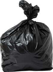 Tied black plastic garbage bag