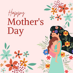 Happy mothers day art and illustration