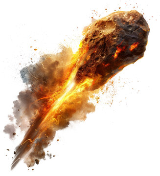 Fiery meteorite entering the atmosphere