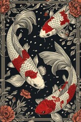 koi fish Art illustration for a book