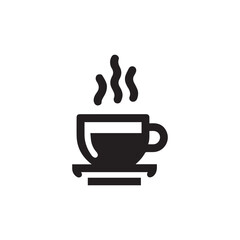 Hot dink logo vector icon, coffee cup, tea or hot beverage as symbol, icon, logo or hot beverage for companies, bars and shops that related to beverage or restaurant