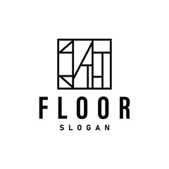 Floor Design Logo, Home Decoration Ceramic Tile Vector Illustration